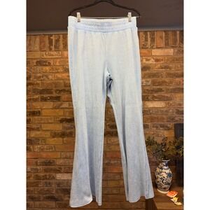 Sunnyside by Sundry Anthropologie Light Blue Waffle Knit Wide Leg Pants Large